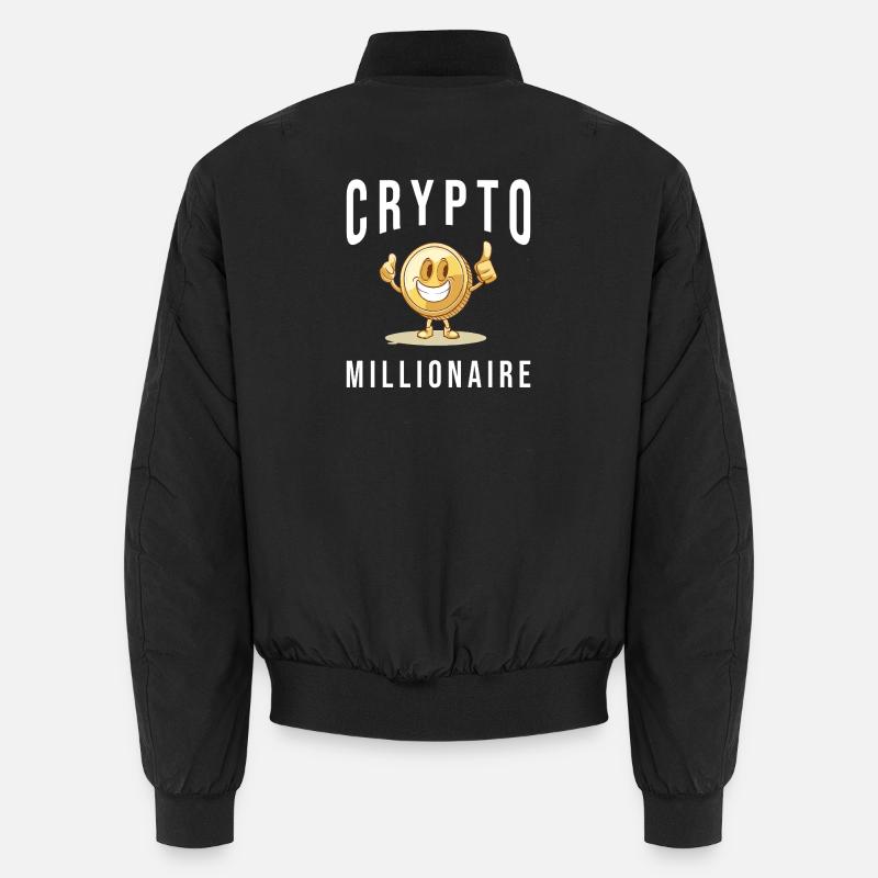 Crypto Investing Bitcoin Trader Chart - Unisex Bomber Jacket - black