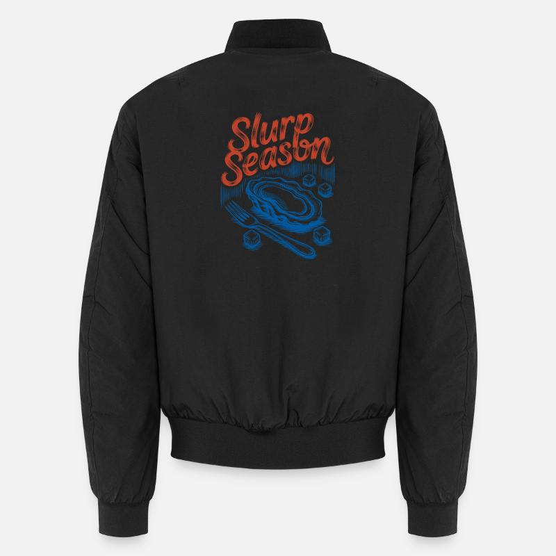Schlürfsaison – Retro-Austern-Meeresfrüchte - Unisex Bomberjacke - Schwarz