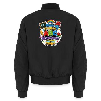 Schulkind 2026 Einschulung 2026 Schulanfang - Unisex Bomberjacke - Schwarz - Hinten - AI Model Male 185 light (185cm)