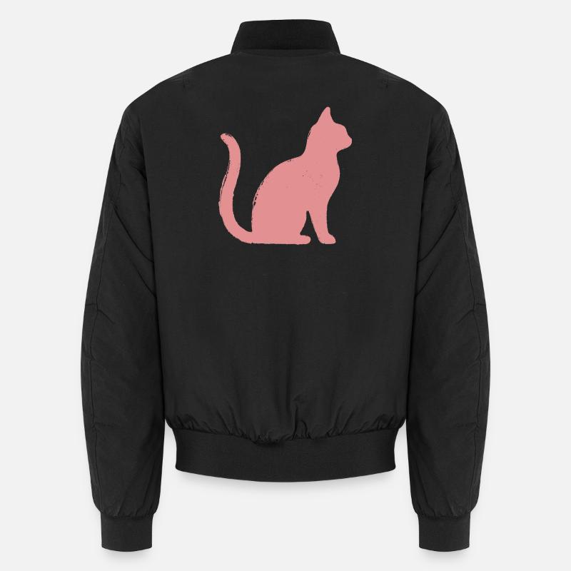 Katze Umriss - Pastell - Unisex Bomberjacke - Schwarz