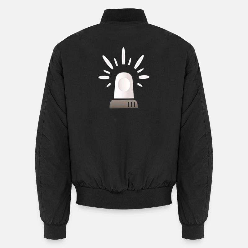 Weiße Sirene Warnleuchte - Unisex Bomberjacke - Schwarz