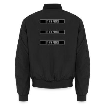 Live With Purpose Motivation Sinn Mindset Spruch - Unisex Bomberjacke - Schwarz - Hinten - AI Model Male 185 light (185cm)