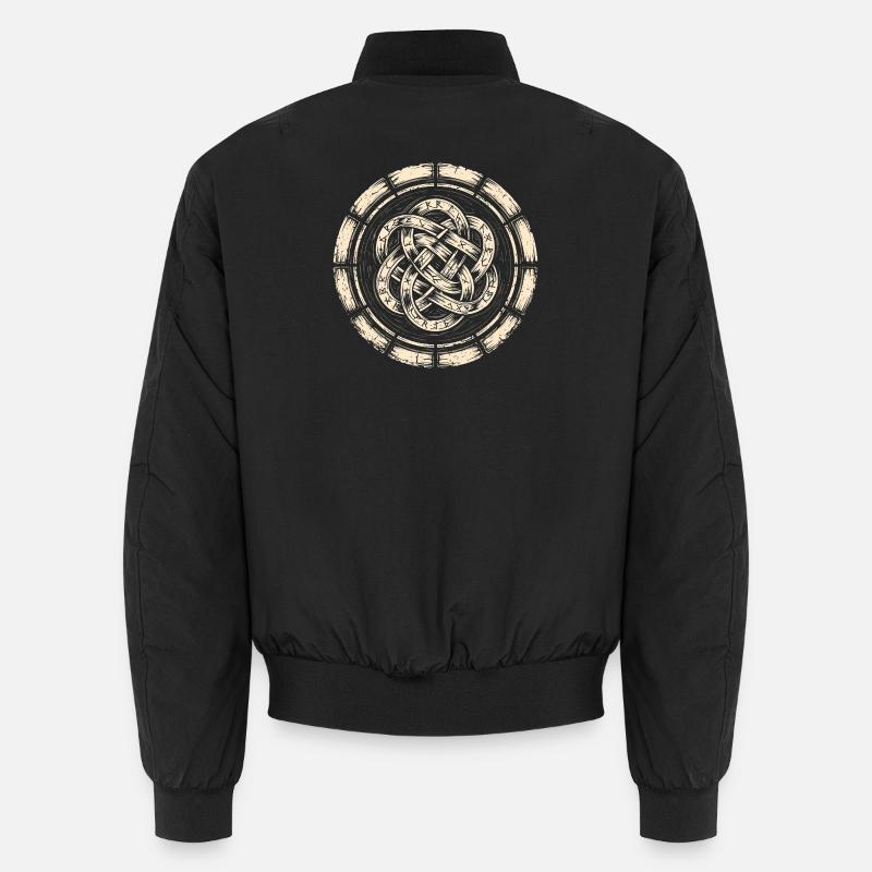 Norse Runes Schild-Patch | Wikingerwappen - Unisex Bomberjacke - Schwarz