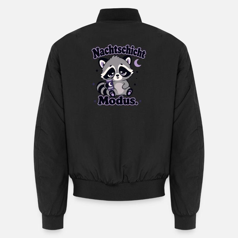 Nachtschicht Waschbär Modus - Unisex Bomberjacke - Schwarz