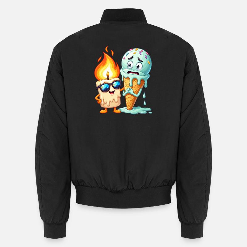 Flammenfreund Eiscreme Duo - Unisex Bomberjacke - Schwarz