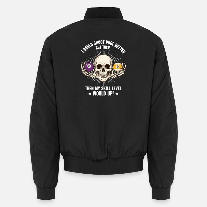 Billiard-Schädel-Billard-Billard-Tisch - Unisex Bomberjacke - Schwarz