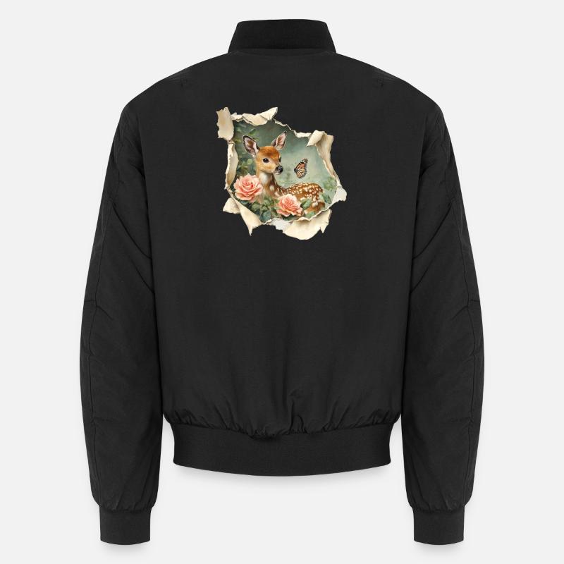 Faon de cerf - Bomber unisexe - noir