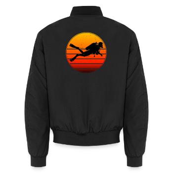 Gift idea for the diving fan with scuba diving - Unisex Bomber Jacket - black - Back - AI Model Male 185 light (185cm)