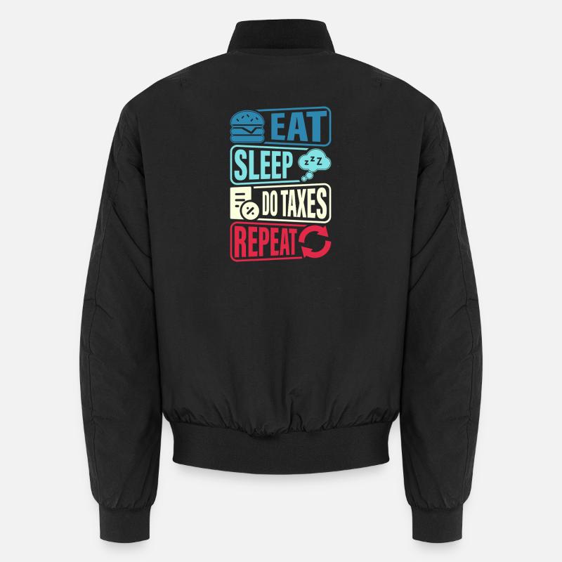 Eat, sleep, control, repeat - Unisex Bomber Jacket - black