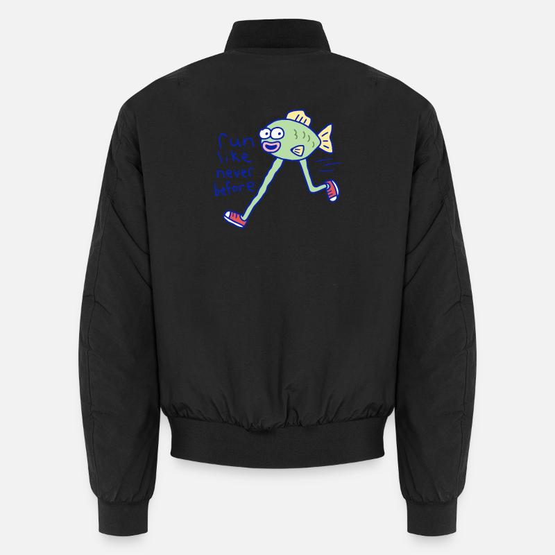 Run Like Never Before - Unisex Bomber Jacket - black