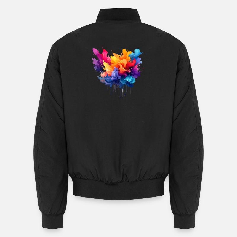 Farbexplosion Farbfluss - Unisex Bomberjacke - Schwarz