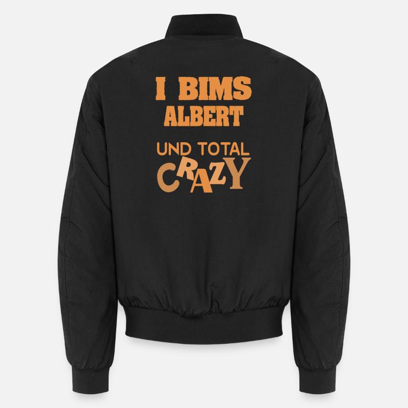 Albert als Crazy - Unisex Bomberjacke - Schwarz