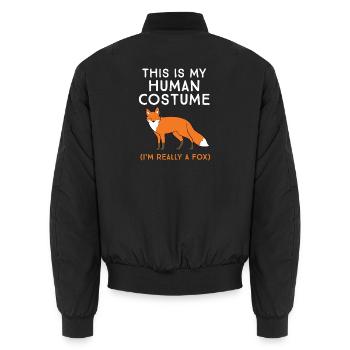 Das ist mein Fuchskostüm-Humor-T-Shirt - Unisex Bomberjacke - Schwarz - Hinten - AI Model Male 185 light (185cm)