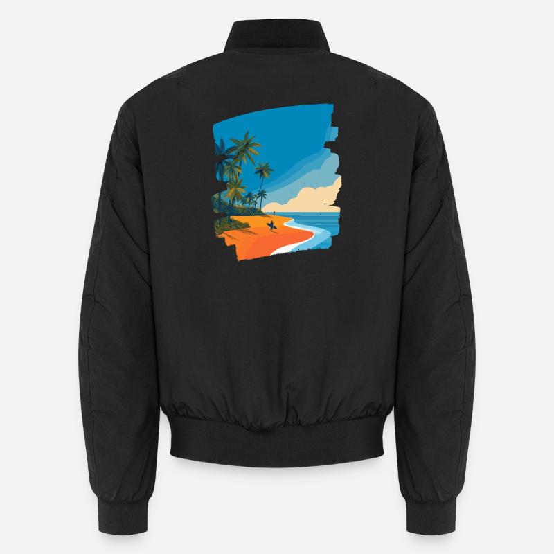 Tropical Beach - Unisex Bomber Jacket - black