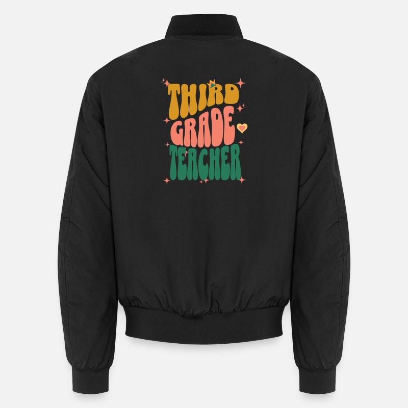 Third Grade teacher - Unisex Bomber Jacket - black