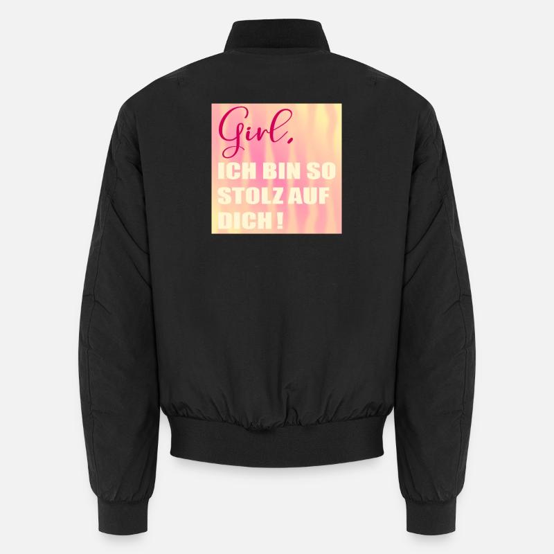 Stolz auf Dich Mädchen - Unisex Bomberjacke - Schwarz