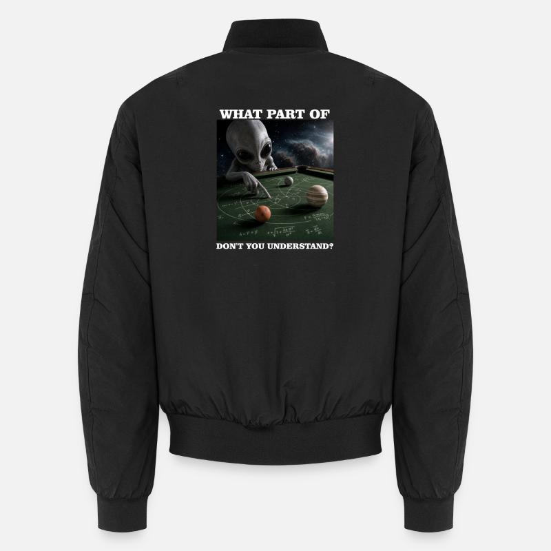 Billard-Physik-Alien-Nerd-Billardspieler - Unisex Bomberjacke - Schwarz