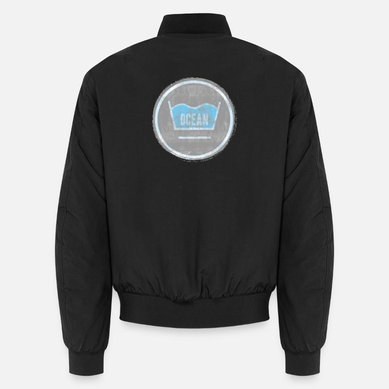 Ocean Crown Waves Logo - Unisex Bomber Jacket - black