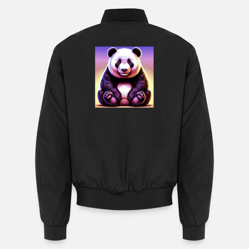 Panda - Unisex Bomberjacke - Schwarz