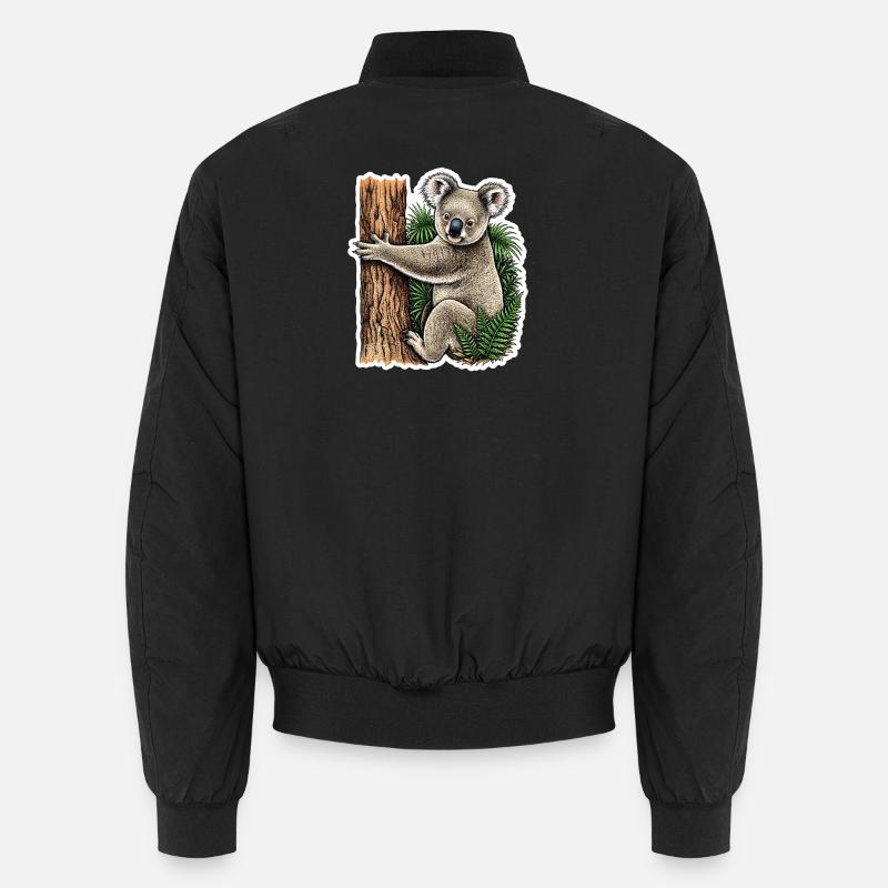 Koala auf dem Baum - Unisex Bomberjacke - Schwarz