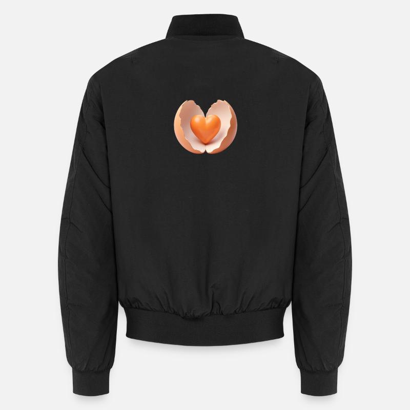 Heart in Broken Eggshell - Unisex Bomber Jacket - black