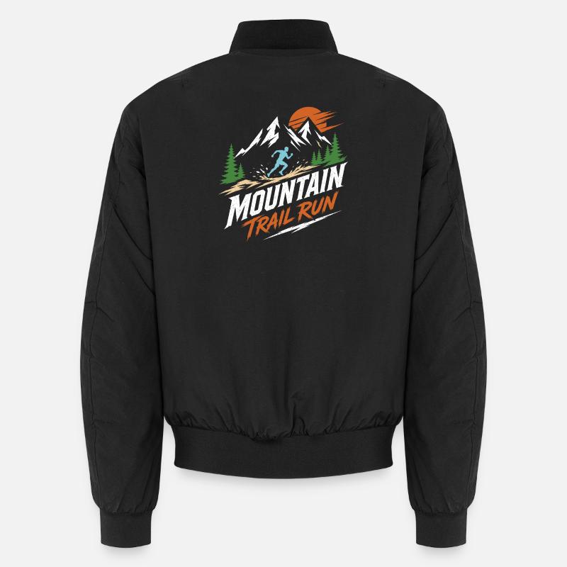 Mountain Trail Run - Unisex Bomber Jacket - black