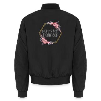 Best Engineer – Ingenieurin Geschenk - Unisex Bomberjacke - Schwarz - Hinten - AI Model Male 185 light (185cm)