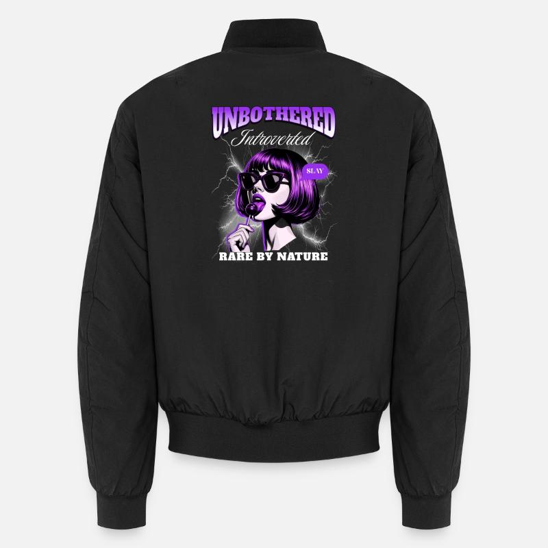 Introvert unbothered - Unisex Bomberjacke - Schwarz