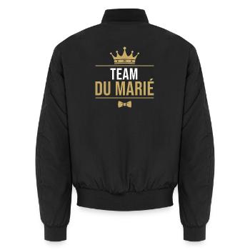 Team du marié - Bomber unisexe - noir - Dos - AI Model Male 185 light (185cm)