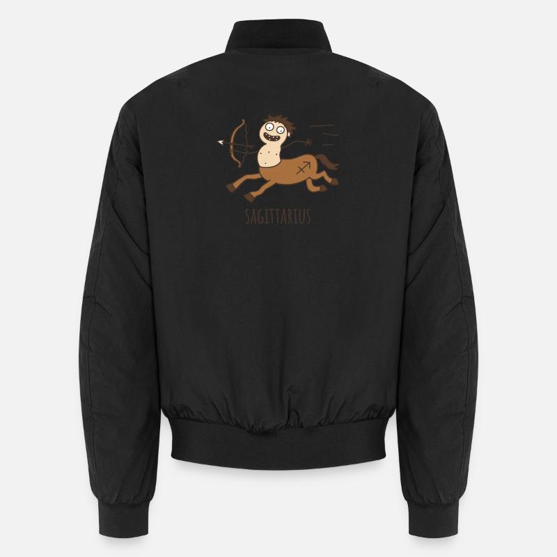 Sagittarius Horoscope Doodle - Unisex Bomber Jacket - black