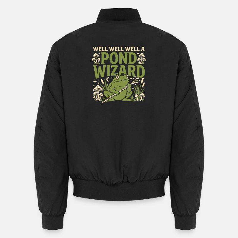 Frog Wizard Frog Magic Frog - Unisex Bomber Jacket - black