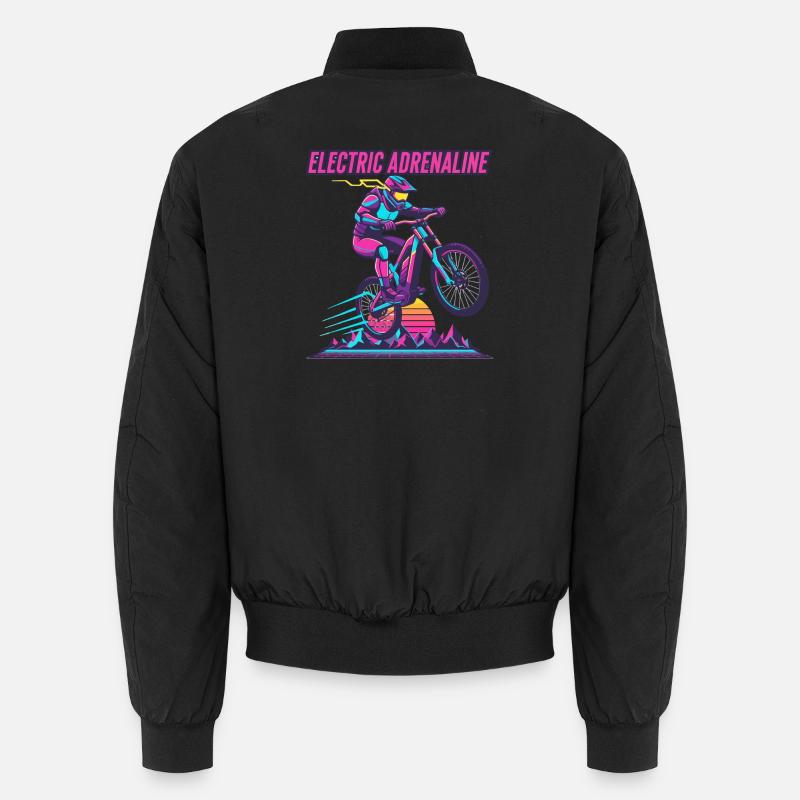 Electric Adrenaline Synthwave E-MTB - Unisex Bomber Jacket - black
