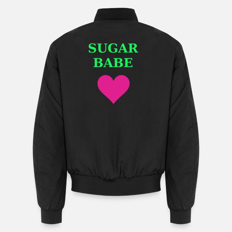 Sugar Babe Heart Neon - Unisex Bomber Jacket - black