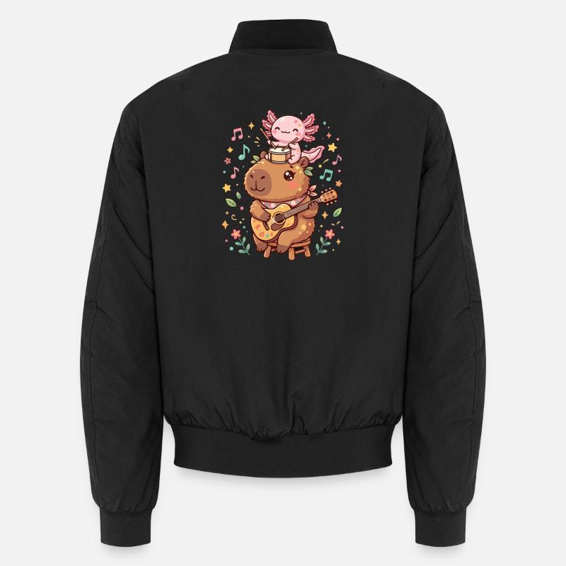 Capybara Axolotl - Unisex Bomberjacke - Schwarz