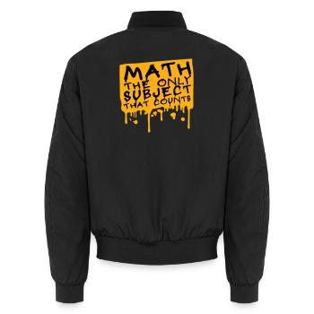 Les mathématiques La seule matière qui compte Nerd Mathe Logo - Bomber unisexe - noir - Dos - AI Model Male 185 light (185cm)