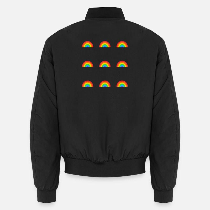 Rainbow Pattern - Happy Pride - Unisex Bomber Jacket - black
