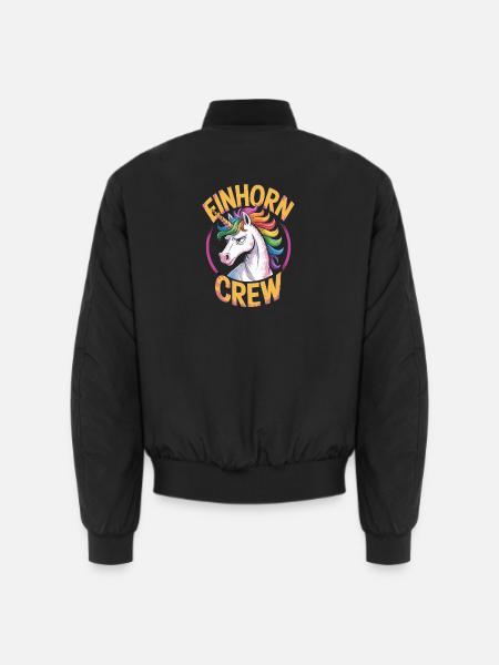 Einhorn Crew Regenbogen Einhorn Für Coole Unicorn - Unisex Bomberjacke - Schwarz