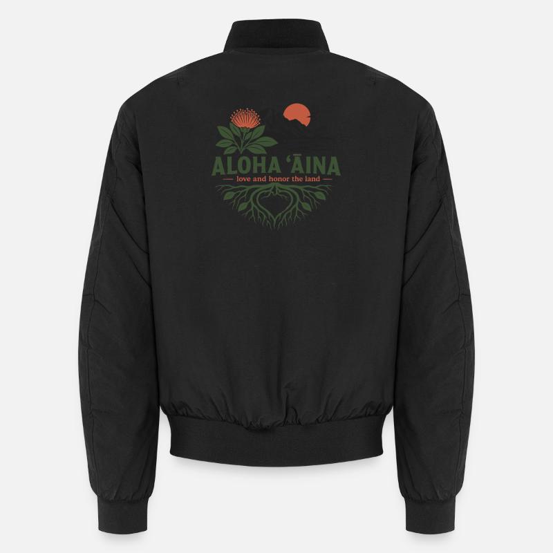 Aloha Aina Roots - Unisex Bomber Jacket - black