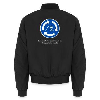 Du kannst den Ozean nicht im... (Maritimes Shirt) - Unisex Bomberjacke - Schwarz - Hinten - AI Model Male 185 light (185cm)