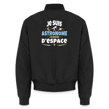 T-shirt Astronome : Espace et Astres - Bomber unisexe - noir - Dos - AI Model Male 185 light (185cm)