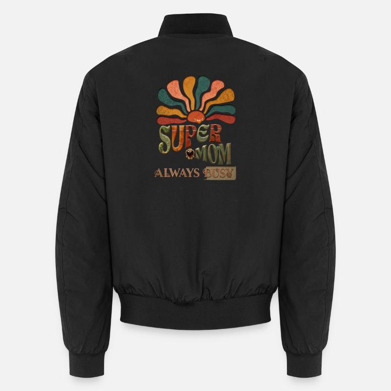 Supermom mit Sonnenstrahlen - Unisex Bomberjacke - Schwarz