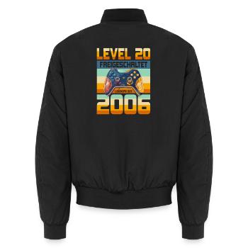 20. Geburtstag Junge Mädchen 2006 Gaming Level 20 - Unisex Bomberjacke - Schwarz - Hinten - AI Model Male 185 light (185cm)