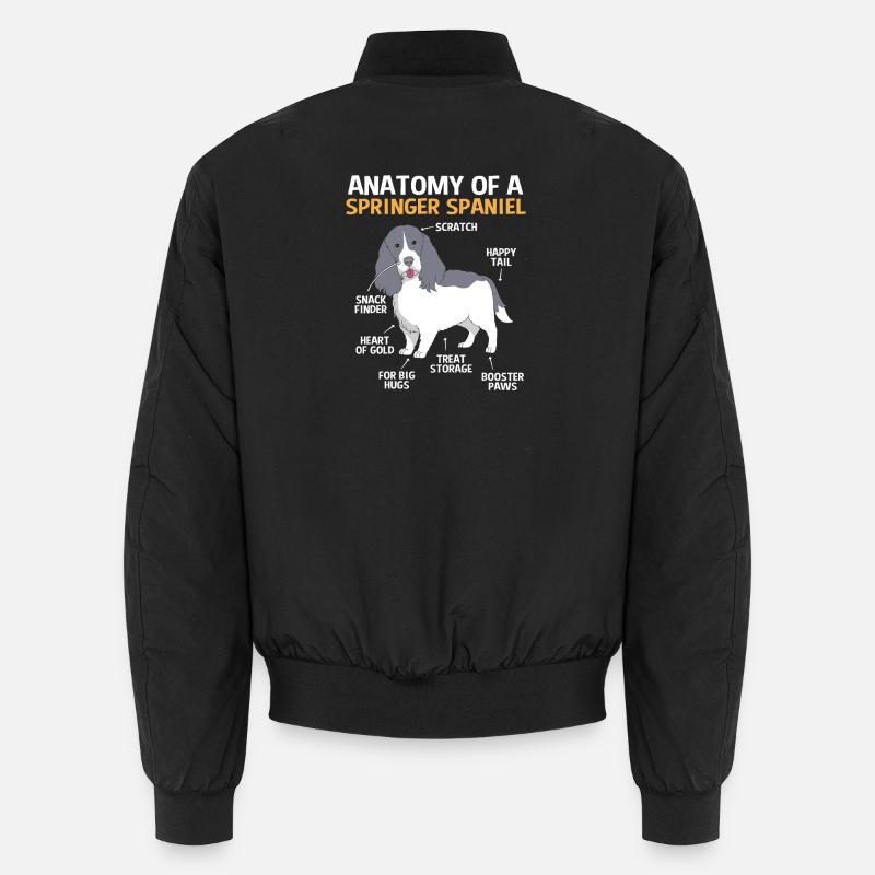 Springer Spaniel - Unisex Bomber Jacket - black