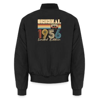 70. Geburtstag, 70 Jahre - Unisex Bomberjacke - Schwarz - Hinten - AI Model Male 185 light (185cm)