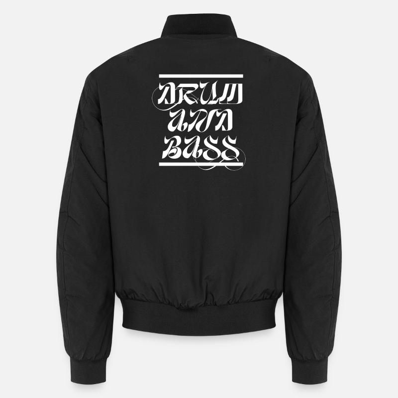 Drum and Bass Script - Unisex Bomber Jacket - black
