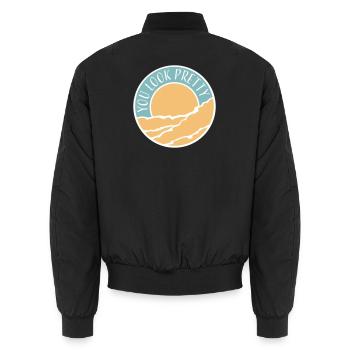 You Look Pretty Lustig Komplement Selbstliebe Logo - Unisex Bomberjacke - Schwarz - Hinten - AI Model Male 185 light (185cm)