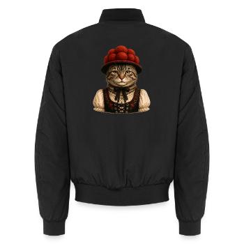 Chat de la Forêt-Noire avec Bollenhut - Bomber unisexe - noir - Dos - AI Model Male 185 light (185cm)