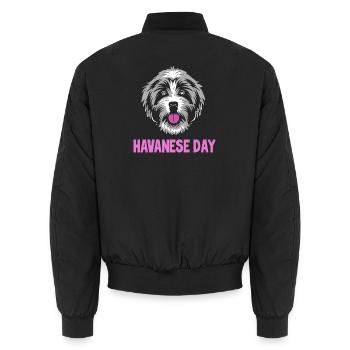 Chien bichon havanais - Bomber unisexe - noir - Dos - AI Model Male 185 light (185cm)