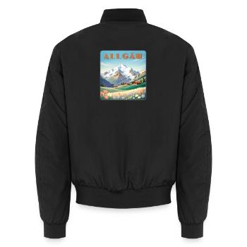 Allgäu - Unisex Bomberjacke - Schwarz - Hinten - AI Model Male 185 light (185cm)