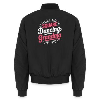 Square Dancing Granny Square Dance Gifts - Unisex Bomber Jacket - black - Back - AI Model Male 185 light (185cm)